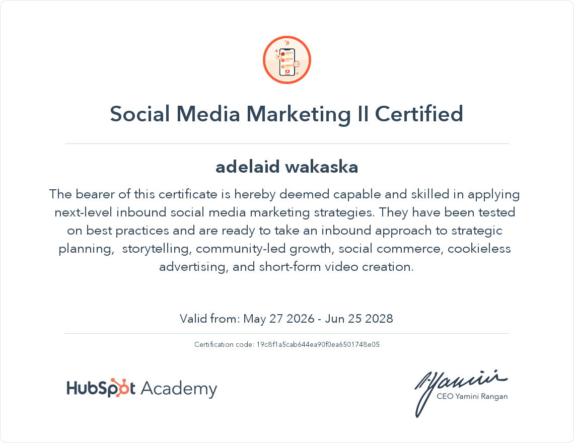 Social Media Marketing II Certified